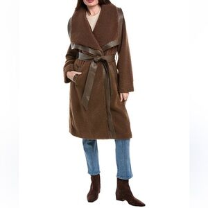 NWT Hutch Varley Faux Sherpa Wrap Coat